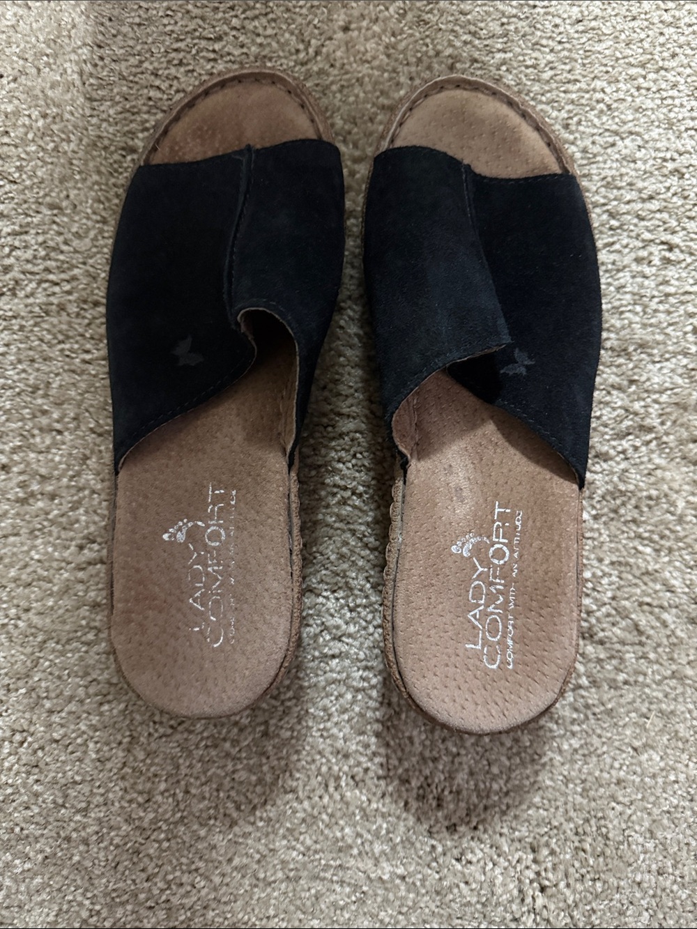 Black Suede Slide Mules